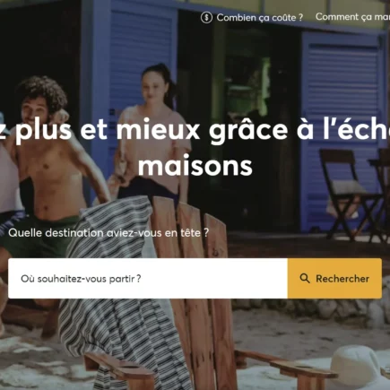 une capture du site home exchange